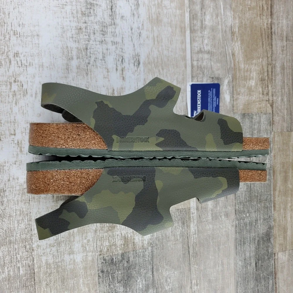 Birkenstock Milano Soft Mens Sandals Sz 13 Camouflage Green Footbed Birko-Flor
